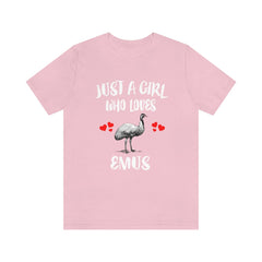 Just A Girl Who Loves Emus Birds Shirt - emu print design