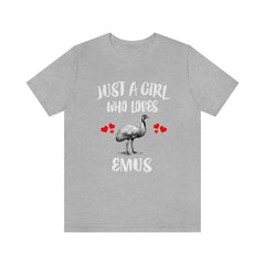 Just A Girl Who Loves Emus Birds Shirt - emu print design