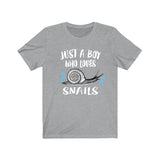 Just A Boy Who Loves Snails Shirt, Snail Lover Shirt, Snail Shirt, Snail Lover Gift, Animal Adult Kids T-Shirt Image 2