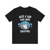 Just A Boy Who Loves Swans Birds Shirt, Swan Lover Shirt, Swan Shirt, Birding Lover Gift, Animal Adult Kids T-Shirt Image 3
