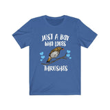 Just A Boy Who Loves Thrushes Shirt, Thrush Lover Shirt, Birding Shirt, Bird Lover Gift, Animal Adult Kids T-Shirt Image 4