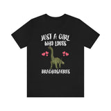 Just A Girl Who Loves Brachiosaurus Dinosaur, Brachiosaurus Lover Shirt, Dinosaur Shirt, Adult Toddler Infant Kids Gift T-Shirt Image 1