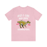 Just A Girl Who Loves Edmontosaurus Dinosaur, Edmontosaurus Lover Shirt, Dinosaur Shirt, Adult Toddler Infant Kids Gift T-Shirt Image 4