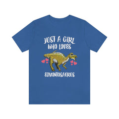 Just a girl who loves edmontosaurus duck-billed hadrosaur dinosaur tee