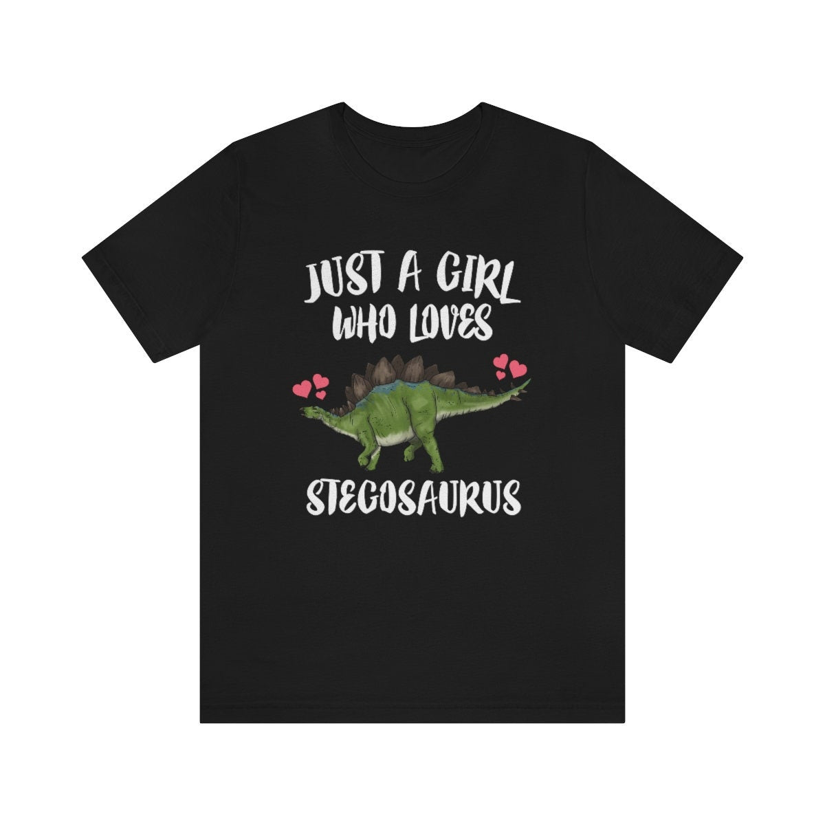 Just A Girl Who Loves Stegosaurus Shirt, Stegosaurus Lover Shirt, Dinosaur shirt, Dinosaur Lover Gift Animal Adult Toddler Kids Gift T-Shirt Image 1