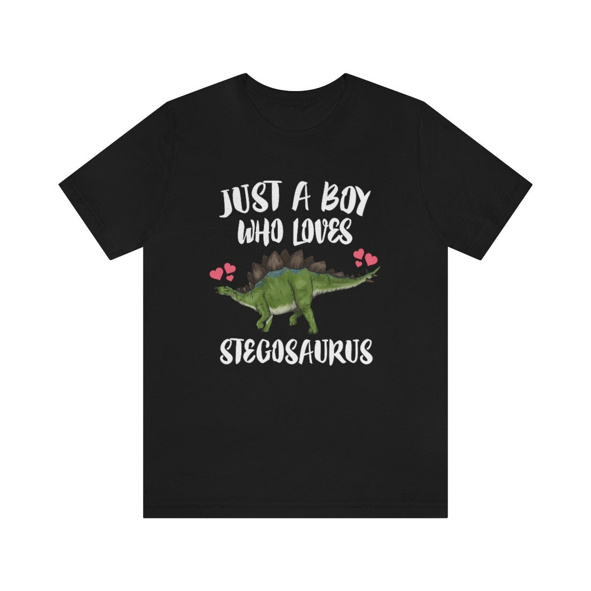 Just A Boy Who Loves Stegosaurus Shirt, Stegosaurus Lover Shirt, Dinosaur shirt, Dinosaur Lover Gift Animal Adult Toddler Kids Gift T-Shirt Image 1