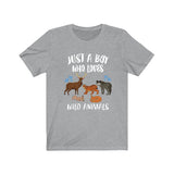 Just A Boy Who Loves Wild Animals Shirt, Wolf Lover Shirt, Lynx Shirt, Fox Lover Gift, Animal Adult Kids T-Shirt Image 2