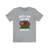 Just A Boy Who Loves Wombats Shirt, Wombat Lover Shirt, Wombat Shirt, Wombat Lover Gift, Animal Adult Kids T-Shirt Image 1