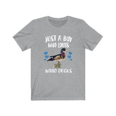 Just A Boy Who Loves Wood Ducks Shirt, Wood Duck Lover Shirt, Duck Shirt, Duck Lover Gift, Animal Adult Kids T-Shirt Image 1