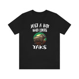 Just A Boy Who Loves Yaks Shirt, Yak Lover Shirt, Yak Shirt, Yak Lover Gift, Animal Adult Kids T-Shirt Image 3