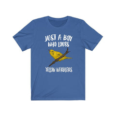 Just A Boy Who Loves Yellow Warblers Shirt - Yellow Warbler print design