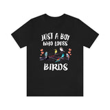 Just A Boy Who Loves Birds Shirt, Bird Lover Shirt, Birding Shirt, Bird Lover Gift, Animal Adult Kids T-Shirt Image 1