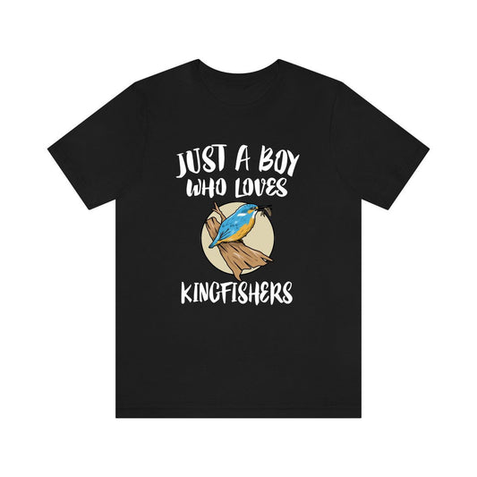 Just a boy who loves kingfishers diving river fishing bird tee