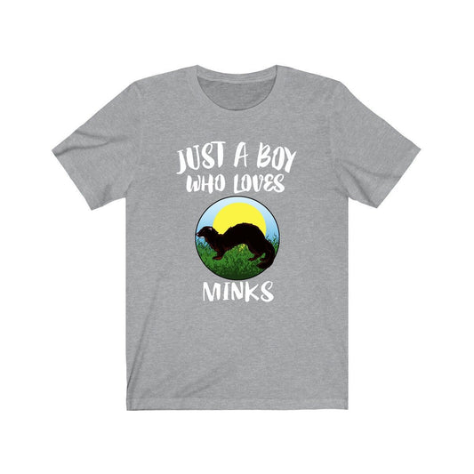 Just a boy who loves minks semi-aquatic mustelid wildlife tee