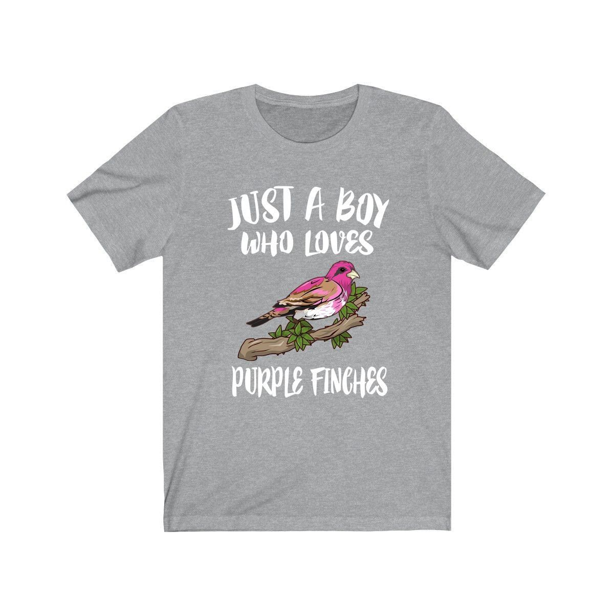 Just a boy who loves purple finches boreal winter songbird finch tee