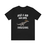 Just A Boy Who Loves Amargasaurus Dinosaur Shirt, Amargasaurus Lover Shirt, Dinosaur Shirt, Dinosaur Lover Gift, Animal Adult Kids T-Shirt Image 1