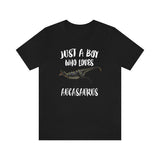 Just A Boy Who Loves Aucasaurus Dinosaur Shirt, Aucasaurus Lover Shirt, Dinosaur Shirt, Dinosaur Lover Gift, Animal Adult Kids T-Shirt Image 3