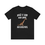 Just A Boy Who Loves Brachiosaurus Dinosaur Shirt, Brachiosaurus Lover Shirt, Dinosaur Shirt, Dinosaur Lover Gift, Animal Adult Kids T-Shirt Image 1