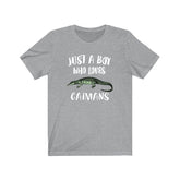 Just A Boy Who Loves Caymans Shirt, Cayman Lover Shirt, Cayman Shirt, Cayman Lover Gift, Animal Adult Kids T-Shirt Image 1