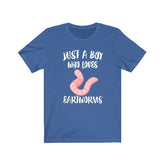 Just A Boy Who Loves Earthworms Shirt, Earthworms Lover Shirt, Worm Shirt, Worm Lover Gift, Animal Adult Kids T-Shirt Image 1
