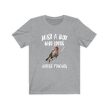 Just A Boy Who Loves House finches Birds Shirt, House finch Lover Shirt, Birding Shirt, Bird Lover Gift, Animal Adult Kids T-Shirt Image 2