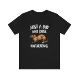 Just A Boy Who Loves Martens Shirt, Marten Lover Shirt, Marten Shirt, Marten Lover Gift, Animal Adult Kids T-Shirt Image 3