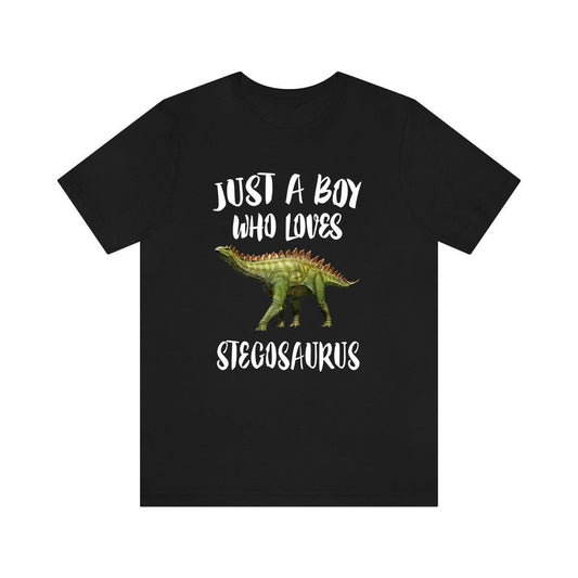Just a boy who loves stegosaurus armored Jurassic dinosaur tee