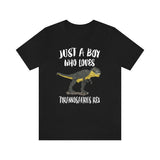 Just A Boy Who Loves Tyrannosaurus Rex Shirt, T-Rex Shirt, Dinosaur Shirt, Dinosaur Lover Gift, Animal Adult Kids T-Shirt Image 3