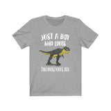 Just A Boy Who Loves Tyrannosaurus Rex Shirt, T-Rex Shirt, Dinosaur Shirt, Dinosaur Lover Gift, Animal Adult Kids T-Shirt Image 1