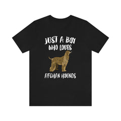 Just A Boy Who Loves Afghan Hounds Shirt - Afghan Hound print design