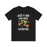 Just A Boy Who Loves Guppies Fish Shirt, Guppy Fish Shirt, Guppy Fish Shirt, Guppy Fish Lover Gift, Animal Adult Kids T-Shirt Image 1