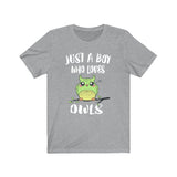Just A Boy Who Loves Owls Birds Shirt, Owl Shirt, Owl Shirt, Owl Lover Gift, Animal Adult Kids T-Shirt Image 2