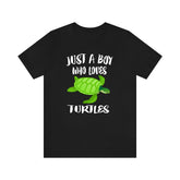 Just A Boy Who Loves Turtles Shirt, Turtle Shirt, Turtle Shirt, Turtle Lover Gift, Animal Adult Kids T-Shirt Image 1