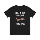 Just A Boy Who Loves Antelopes Shirt, Antelope Lover Shirt, Antelope Shirt, Antelope Lover Gift, Animal Adult Kids T-Shirt Image 1