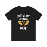 Just A Boy Who Loves Bats Shirt, Bat Lover Shirt, Bat Shirt, Bat Lover Gift, Animal Adult Kids T-Shirt Image 1