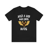 Just A Boy Who Loves Bats Shirt, Bat Lover Shirt, Bat Shirt, Bat Lover Gift, Animal Adult Kids T-Shirt Image 1
