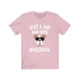 Just A Boy Who Loves Bulldogs Shirt, Bulldog Lover Shirt, Bulldog Shirt, Dog Lover Gift, Animal Adult Kids T-Shirt Image 4