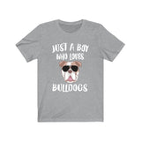 Just A Boy Who Loves Bulldogs Shirt, Bulldog Lover Shirt, Bulldog Shirt, Dog Lover Gift, Animal Adult Kids T-Shirt Image 2