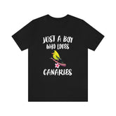 Just A Boy Who Loves Canaries Birds Shirt, Canary Lover Shirt, Canary Shirt, Canary Lover Gift, Animal Adult Kids T-Shirt Image 1