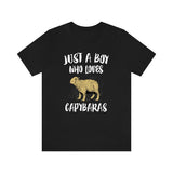 Just A Boy Who Loves Capybaras Shirt, Capybara Lover Shirt, Capybara Shirt, Capybara Lover Gift, Animal Adult Kids T-Shirt Image 3