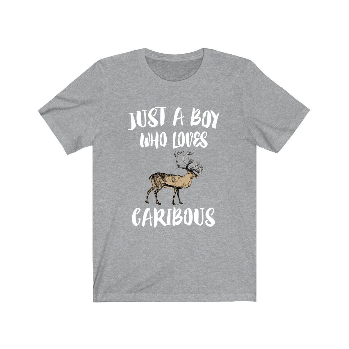 Just A Boy Who Loves Caribous Shirt, Caribou Lover Shirt, Caribou Shirt, Caribou Lover Gift, Animal Adult Kids T-Shirt Image 1