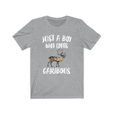 Just A Boy Who Loves Caribous Shirt, Caribou Lover Shirt, Caribou Shirt, Caribou Lover Gift, Animal Adult Kids T-Shirt Image 1