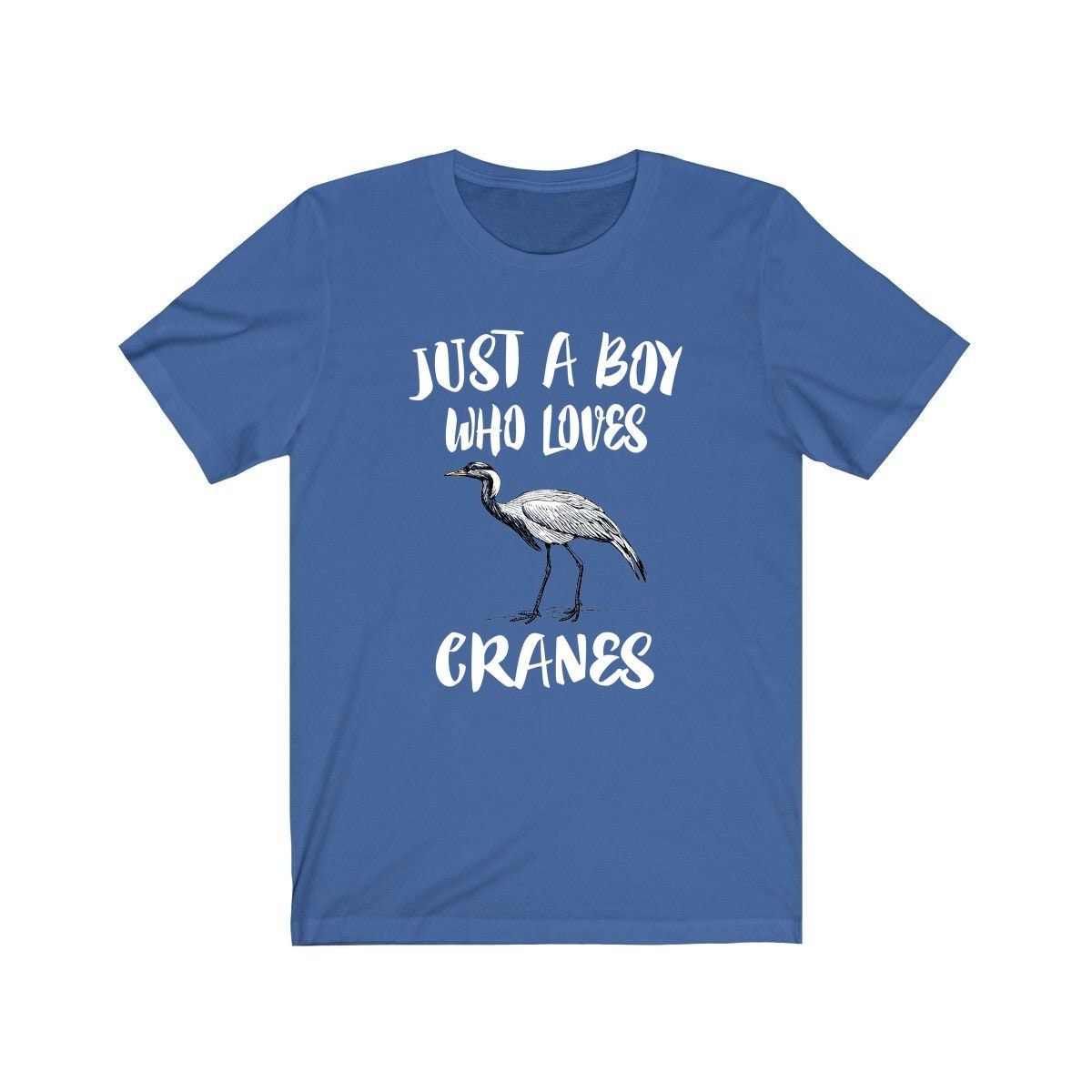 Just A Boy Who Loves Cranes Birds Shirt, Cranes Lover Shirt, Birding Shirt, Cranes Lover Gift, Animal Adult Kids T-Shirt Image 1