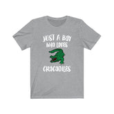Just A Boy Who Loves Crocodiles Shirt, Crocodile Lover Shirt, Crocodile Shirt, Crocodile Lover Gift, Animal Adult Kids T-Shirt Image 1