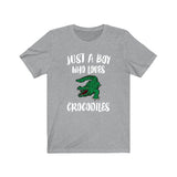 Just A Boy Who Loves Crocodiles Shirt, Crocodile Lover Shirt, Crocodile Shirt, Crocodile Lover Gift, Animal Adult Kids T-Shirt Image 1