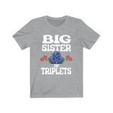 Big Sister Of Triplets Shirt, Big Sister Of Triplets Gift, Triplet Sister Shirt, Baby Announcement Gift T-Shirt Image 3
