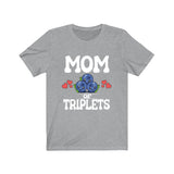 Mom Of Triplets Shirt, Mom Of Triplets Gift, Triplet Mother Pregnancy Announcement Blueberries T-Shirt Image 3