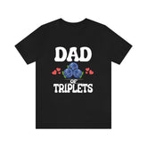 Dad Of Triplets Shirt, Dad Of Triplets Gift, Triplet Dad Father Blueberries T-Shirt Image 1