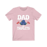 Dad Of Triplets Shirt, Dad Of Triplets Gift, Triplet Dad Father Blueberries T-Shirt Image 4