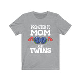 Promoted To Mom Of Twins Shirt, Mom Of Twins Gift, Mother of Twins Gift, Blueberries Baby Announcement Gift T-Shirt Image 3